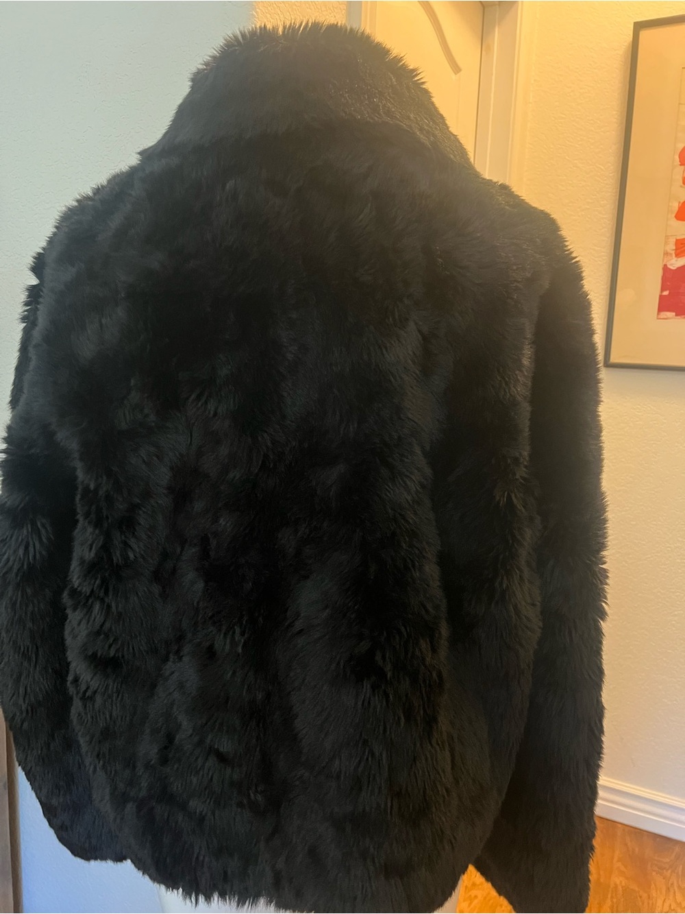 FREE PEOPLE Black Faux Fur Coat size MEDIUM NEW with tags NWT - Picture 6 of 13